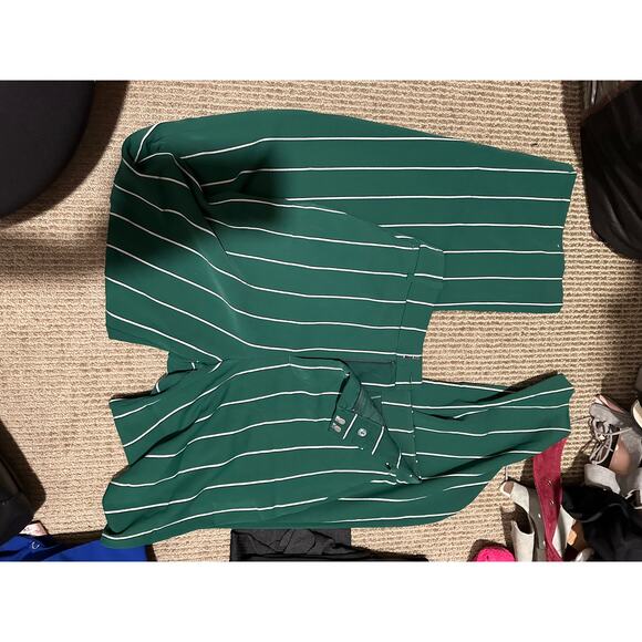 H&M Women's Green Woven Stripes Wide Leg Suit Pants US 2 Size NWT - Picture 3 of 3